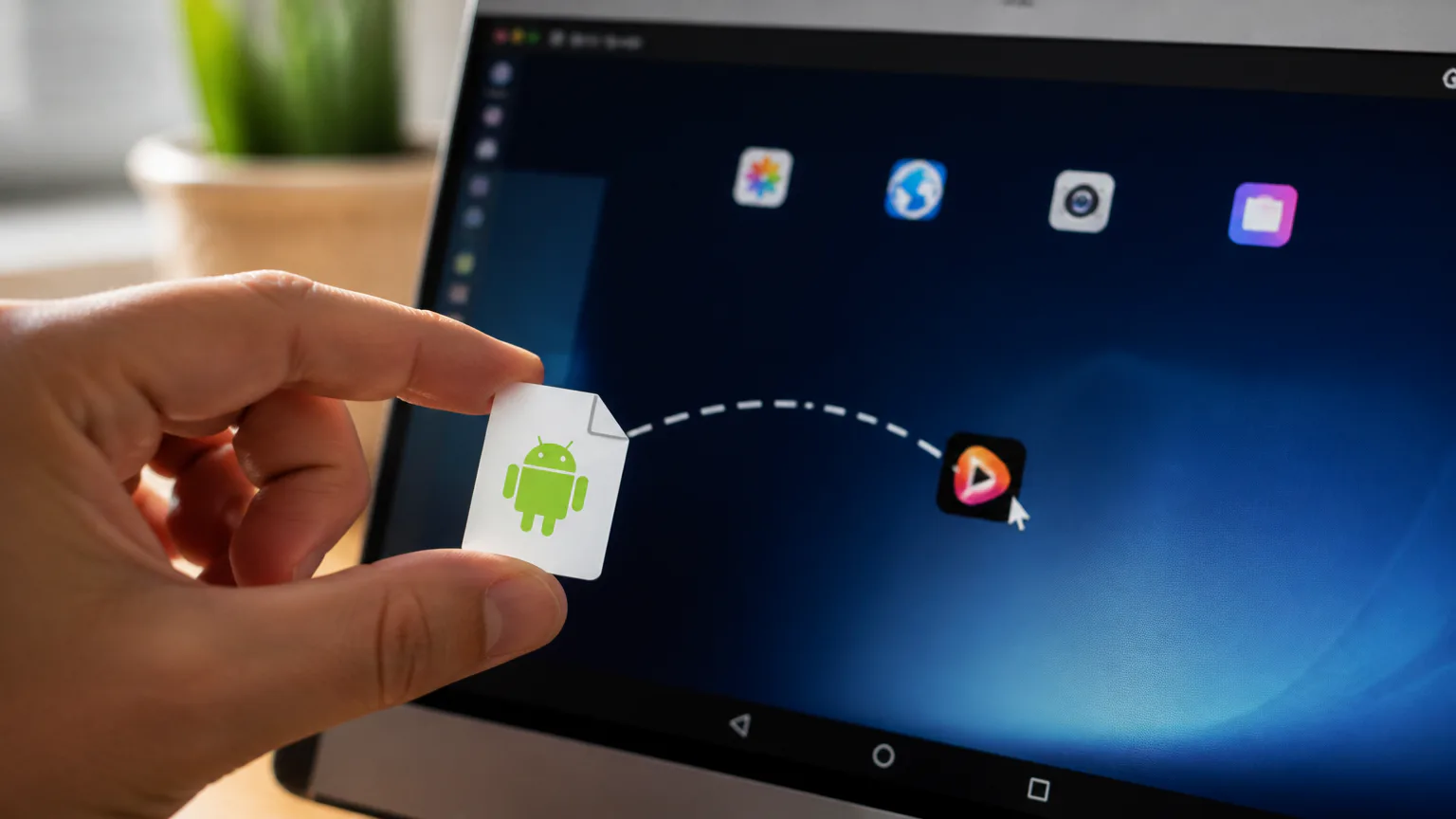 Hand transferring Android app to tablet