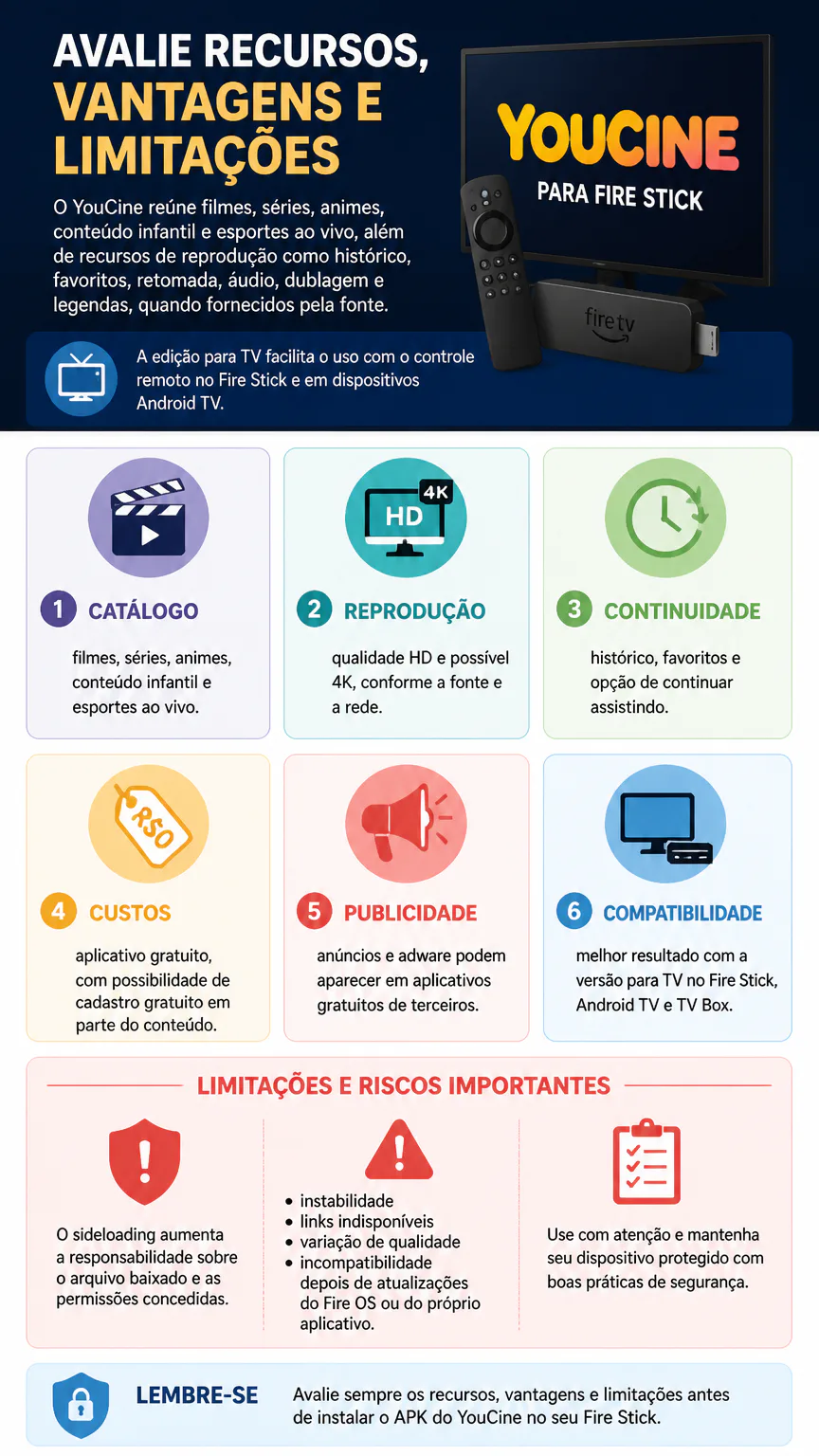 Infográfico sobre YouCine para Fire Stick